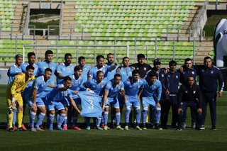 Futbol, Santiago Wanderers vs San Marcos de Arica Fecha 19, Liga de Ascenso 2026 El equipo de San Marcos de Arica durante el partido de la Liga de Ascenso contra Santiago Wanderers disputado en el estadio Elias Figueroa de Valparaiso,