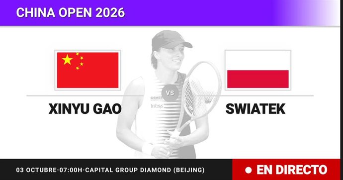 Xinyu Gao - Iga Swiatek: resumen y estadísticas del partido de Treintaidosavos de final de China Open