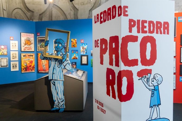 Imagen de la exposición "La edad de piedra de Paco Roca... Y alguna cosita más", que se puede ver en el espacio Tránsito del Centro de Historias de Zaragoza