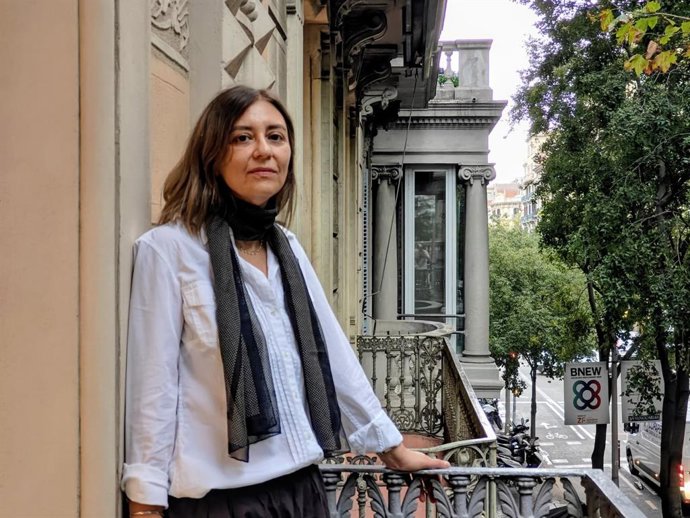 La escritora antes de la entrevista con Europa Press.