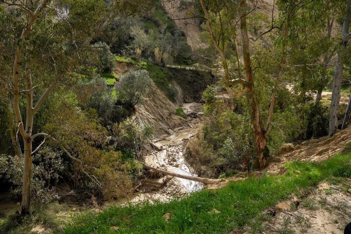 Archivo - Imagen de la zona recreativa del río Corbones y del camino Arroyo Mujeres, afectadas seriamente por el temporal de hace dos semanas.  A 25 de febrero del 2026 en Villanueva de San Juan (Sevilla). (Foto de archivo).