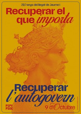 Cartel del PSPV para el 9 d'Octubre