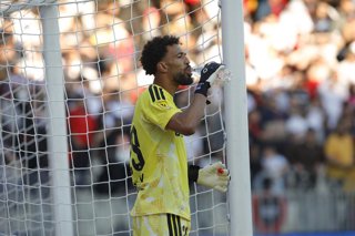 Futbol, Huchipato vs Colo Colo Vigesimosegunda fecha fecha, campeonato Nacional 2026. El portero de Colo Colo , Vozinha, es fotografiado durante el partido de primera division entre Huachipato vs Colo Colo disputado en el estadio Ester Roa de Concepcion,
