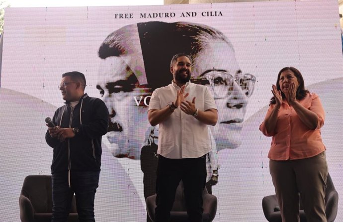 Nicolás Maduro Guerra, em um evento em comemoração à libertação de seu pai e de Cilia Flores