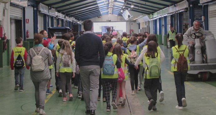 Visita de un centro escolar a Mercamálaga.