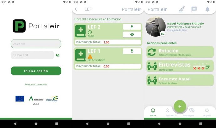 La app PortalEIR simplifica la gestión de la formación sanitaria especializada desde dispositivos móviles.