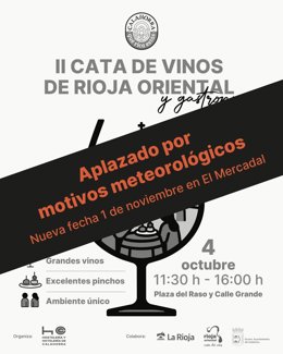 Cartel de Feria de Vinos aplazado