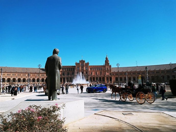 Archivo - Vista de la Plaza de España desde el monumento a Aníbal González.