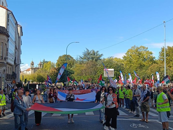Manifestación en Santiago en apoyo a Palestina