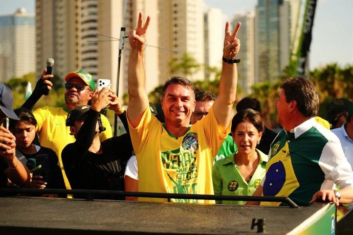 Flávio Bolsonaro, en campaña presidencial