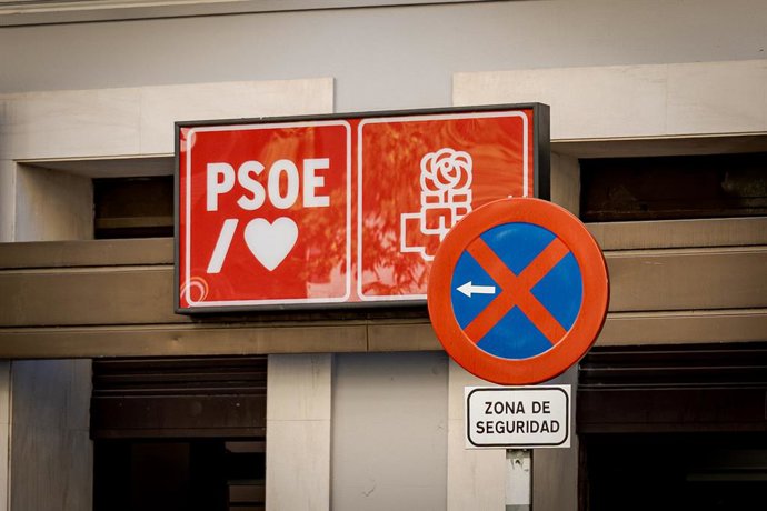 Façana de la seu del PSOE, a 14 de setembre del 2026, a Madrid (Espanya).