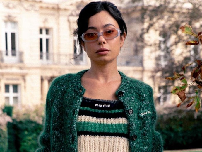 Anna Castillo en el desfile SS2027 de Miu Miu en París