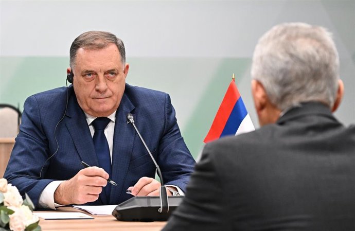 Archivo - El presidente del SNSD, Milorad Dodik, durante un acto en Rusia.