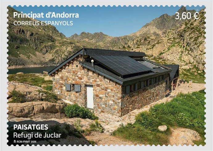 Sello de Correos dedicado al Refugi de Juclar de Andorra