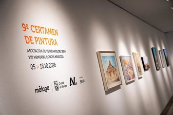 Archivo - Exposición del noveno certamen de pintura Asociación de Veteranos del BBVA - VIII ‘Memorial Conchi Mendoza’, en el Archivo Municipal de Málaga.