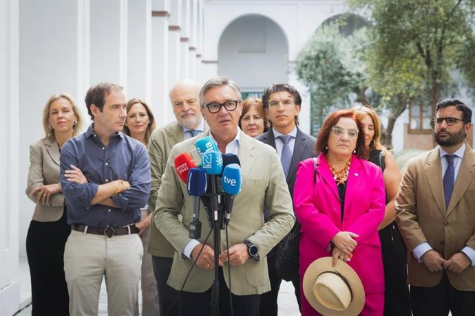 El líder de Vox en Andalucía, vicepresidente segundo de la Junta y consejero de Turismo, Justicia, Desregulación y Administración Local, Manuel Gavira, este lunes en Sevilla