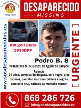 Cartel del joven desaparecido.