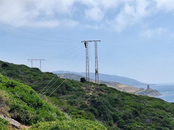 Operarios de Endesa trabajando en una línea del Parque Natural del Estrecho.