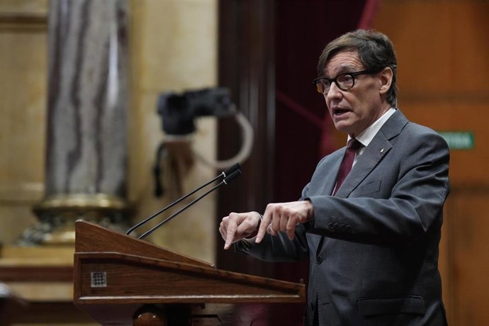 El president de la Generalitat Catalana, Salvador Illa, durante el Debate de Política General, en el Parlament de Catalunya, a 30 de septiembre de 2026, en Barcelona, Catalunya (España). El Parlament afronta la segunda jornada del Debate de Política Gener