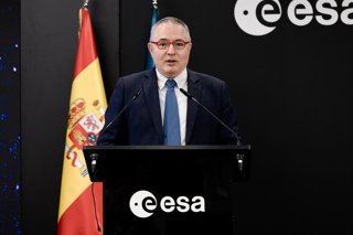 Archivo - El director de la Agencia Espacial Española, Juan Carlos Cortés, durante el acto institucional de la firma de los contratos de gestión de los tres nuevos Centros de Incubación de Negocios de la Agencia Espacial Europea (ESA-BIC) que se ubicarán 