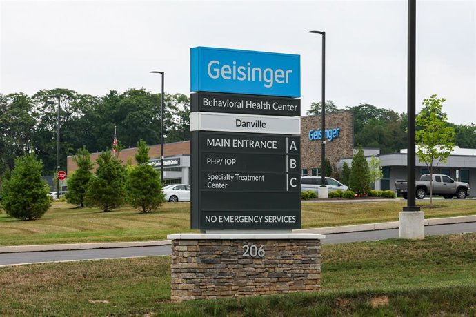 Archivo - El centro médico Geisinger, en Danville, Pensilvania, donde en agosto se alertó de una posible exposición al sarampión, en pleno brote estatal
