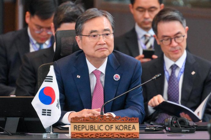 Archivo - El ministro de Exteriores de Corea del Sur, Cho Hyun, durante una cumbre de la Asociación de Naciones de Asia Sudoriental (ASEAN) celebrada en octubre de 2025 en Malasia (archivo)