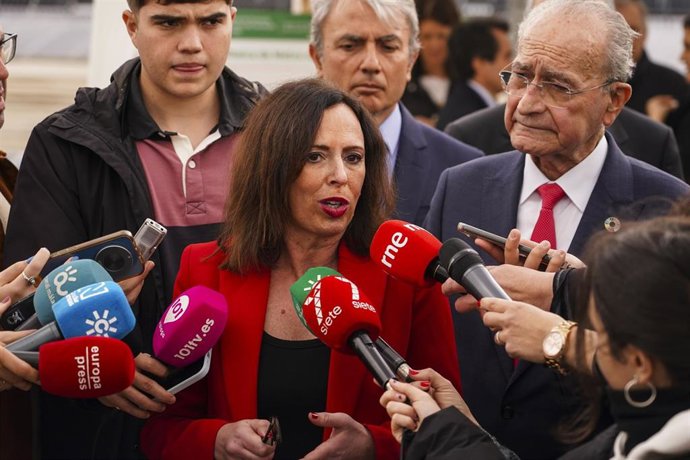 Archivo - La consejera de Fomento y Articulación del Territorio de la Junta de Andalucía, Rocío Díaz, durante la visita las obras de la planta fotovoltaica del Metro de Málaga, a 3 de marzo de 2025 en Málaga (Andalucía, España). 