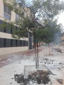 Imagen del lugar de la explosión