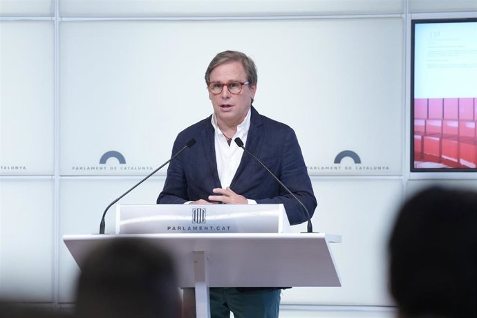 Archivo - El portavoz de Vox en el Parlament, Joan Garriga, en una imagen de archivo