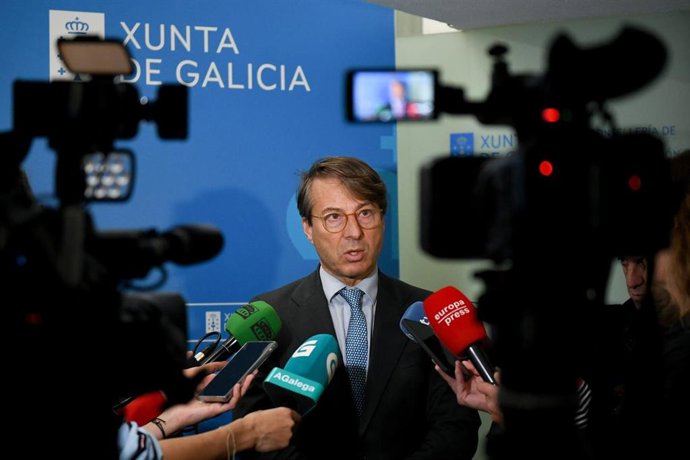 El coneslleiro de Facenda, Miguel Corgos, en declaraciones a los periodistas