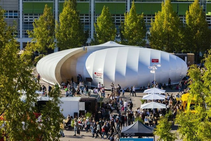 Archivo - Exteriores de la Feria del Libro de Frankfurt en su pasada edición.