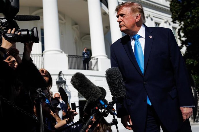 El presidente de EEUU, Donald J Trump, ofrece declaraciones desde la Casa Blanca.