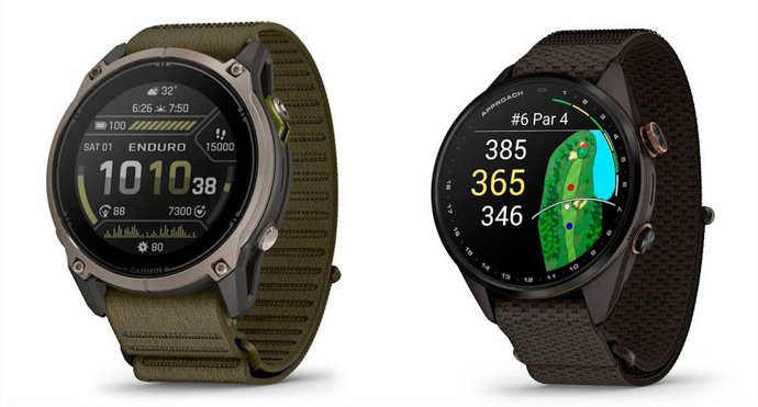 Imagen de los dos nuevos relojes de Garmin, Enduro 4 y Approach 72.