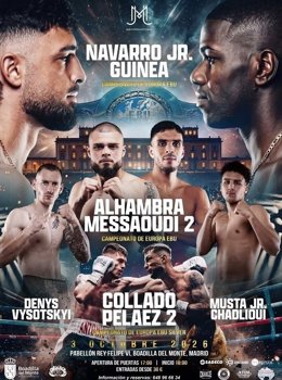 Cartel de la velada de boxeo del Campeonato de Europa en Boadilla del Monte