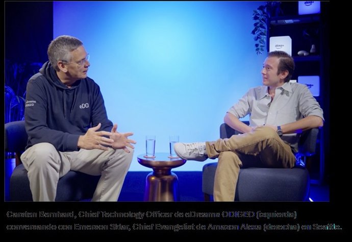 Carsten Bernhard, director de tecnología de eDreams ODIGEO y Emerson Sklar, directivo de Amazon Alexa en Seattle