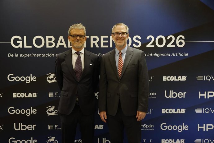 El ministro consejero de la Embajada de Estados Unidos en España, David McCawley, y el presidente de AmChamSpain, Jaime Malet