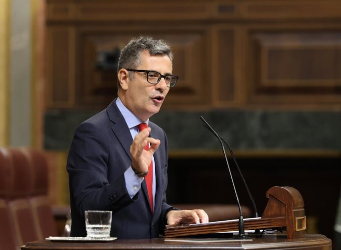 El ministre de la Presidència, Félix Bolaños, en el Congrés dels Diputats, en una imatge d'arxiu