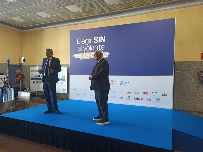 El director general de Tráfico, Pere Navarro, durante el acto de presentación de la campaña 'Elegir SIN alcohol volante es la caña', de Cerveceros de España.