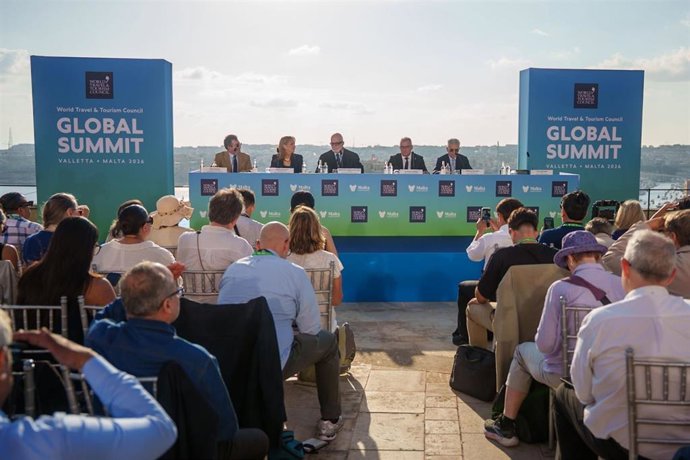 Rueda de prensa de las autoridades locales y del WTTC previa al inicio de la cumbre mundial del turismo que se celebra desde este miércoles en Malta