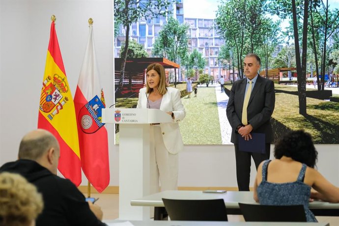 Buruaga y Media en la rueda de prensa de presentación del proyecto