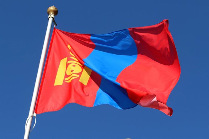Archivo - Imagen de archivo de la bandera de Mongolia.