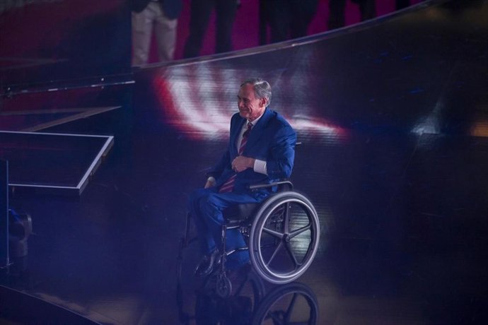El gobernador de Texas, Greg Abbott, durante un mitin en el estado, en septiembre de 2026 