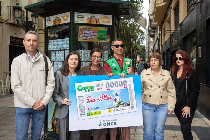 Presentación del cupón de la ONCE del 12 de octubre, en honor a las fiestas de Nuestra Señora del Pilar