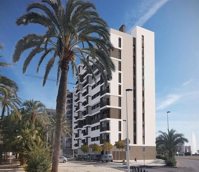 Recreación del nuevo edificio de 45 viviendas de San Antón