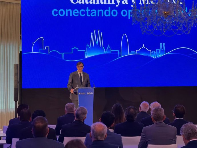El presidente de la Generalitat de Catalunya, Salvador Illa, en el foro ‘Catalunya i Mèxic: connectant oportunitats’