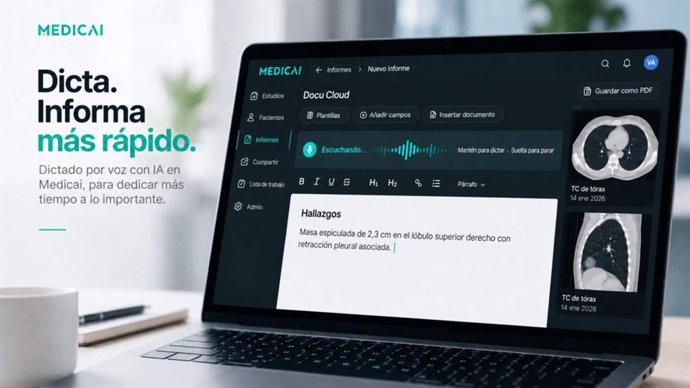 Medicai presenta el dictado por voz con IA para agilizar los informes radiológicos