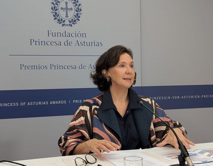 La directora de la Fundación Princesa de Asturias, Teresa Sanjurjo, en ruieda de prensa.