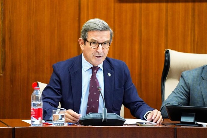 El consejero de Universidad, Industria, Energía e Innovación, Jorge Paradela, en la comisión parlamentaria del 8 de octubre de 2026.
