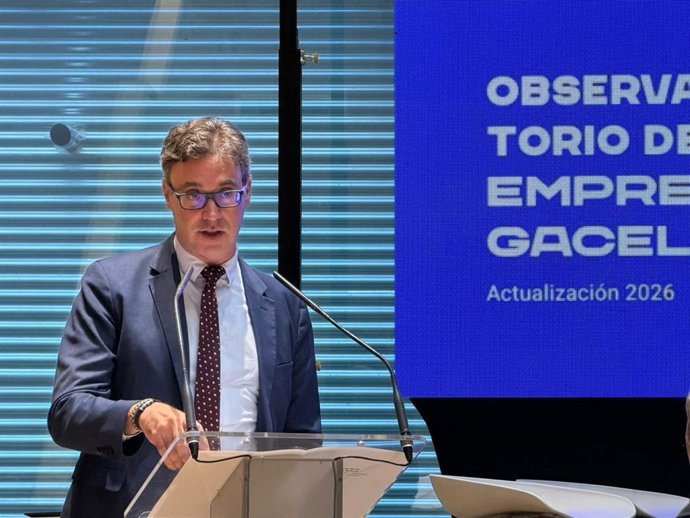 El vicepresidente primero y conseller de Economía, Hacienda e Innovación, Antoni Costa, en su intervención en el Observatorio de Empresas Gacela 2026, organizado por Cotec.