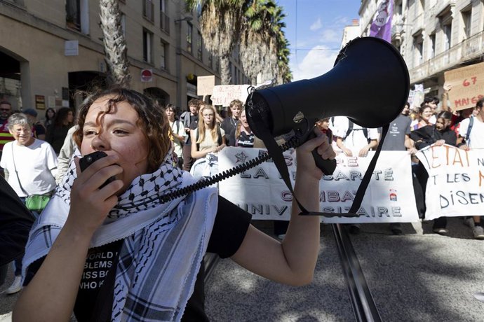 Marchas de estudiantes en Montpellier (Francia), a 8 de octubre de 2026 